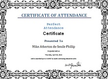 certificate of attendance sample