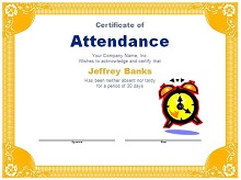 certificate of attendance template free