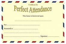 school attendance certificate