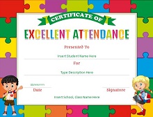 free printable perfect attendance certificates