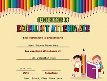 perfect attendance award wording