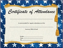 perfect attendance certificate word