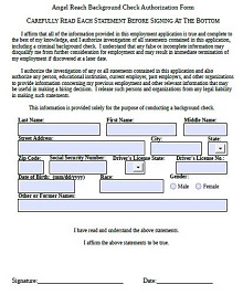 background check authorization form