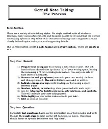 cornell notes template word