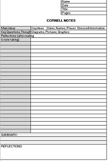 cornell notes print out