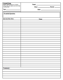 book notes template