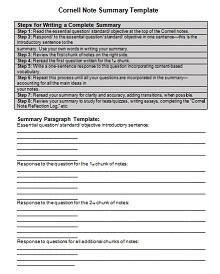 blank cornell notes template word