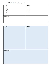note taking template pdf