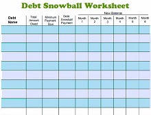 Debt Snowball Worksheet PDF