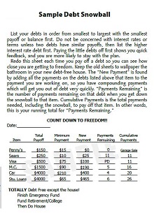 Sample Debt Snowball PDF