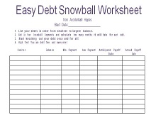 Easy Debt Snowball Worksheet