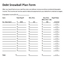 Debt Snowball Plan Form DOC