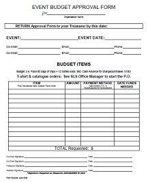 Event Budget Approval Form