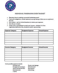 Fundraising Event Budget Sample