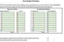 budget planning sheet
