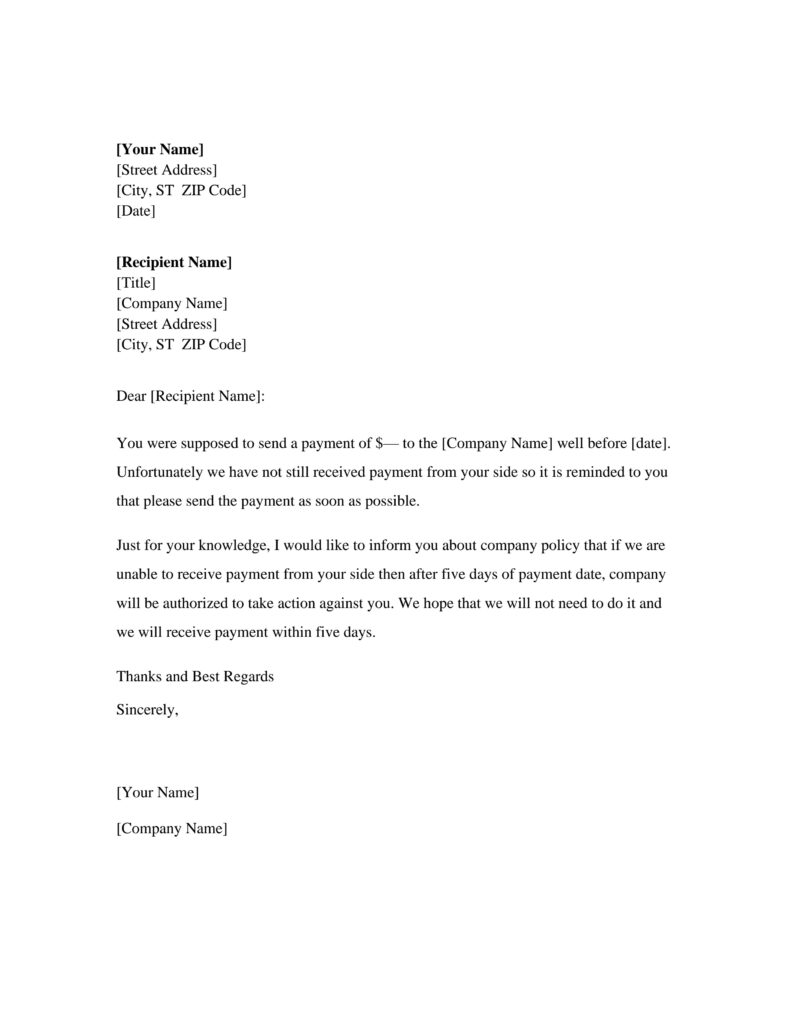 20+ Payment Reminder Letter Templates & Samples (PDF)