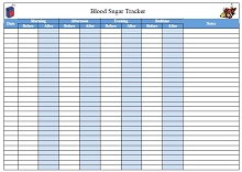 Blood Sugar Tracker Chart