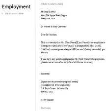employment letter sample