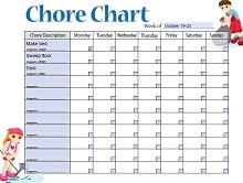 printable chore chart template