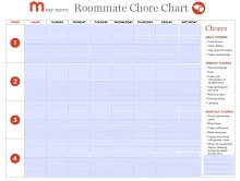 printable customizable chore chart template