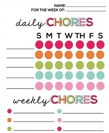 free printable customizable chore chart template