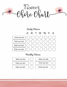allowance chore chart template