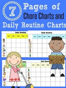 summer chore chart template