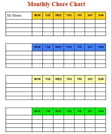 pdf chore chart template