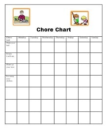 calendar chore chart template