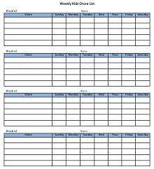 fill in blank printable customizable chore chart template