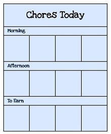 toddler chore chart template