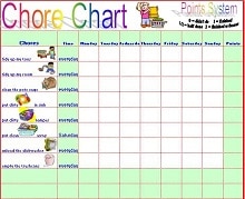 free download chore chart template