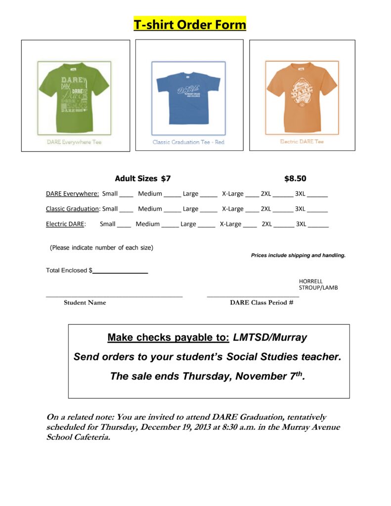 25 Blank T-Shirt Order Form Template Editable