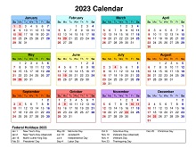 2023 Calendar Colorful
