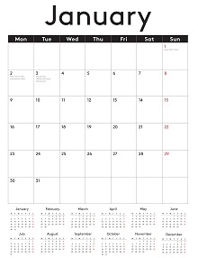 2023 Monthly Desk Planner Calendar