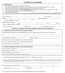 Accident Claim Form Template PDF