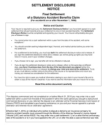 Accident Settlement Disclosure Notice
