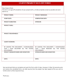 Client Project Sign Off Form DOC