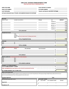 Employee Expense Reimbursement Form