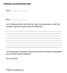Employee Formal Grievance Letter