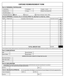 Expense Reimbursement Form Australia