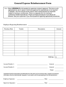 General Expense Reimbursement Form
