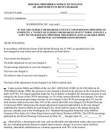 Housing Provider Notice To Tenants
