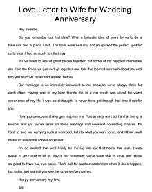 Letter To Wife For Wedding Anniversary