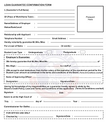 Loan Guarantee Confirmation Form