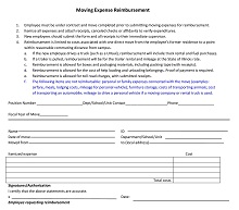 Moving Expense Reimbursement Form