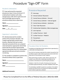 Procedure Sign Off Form PDF