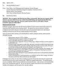 Rent Increase Rental Agreement Policy Letter