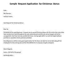 Sample Request Application for Christmas Bonus