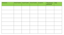 Special Machinery Maintenance Log Template